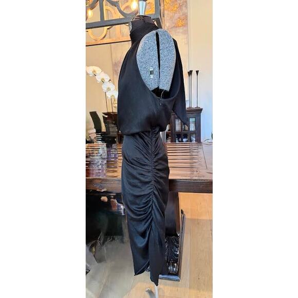 Veronica Beard Dress Sz 16 Women’s Black Silk Halter Asymmetrical Cocktail Gown - Picture 5 of 12
